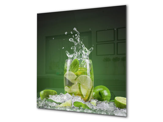 Panel protector de vidrio templado – Protector contra salpicaduras – BS09 Serie Salpicaduras: Lima Mojito 1