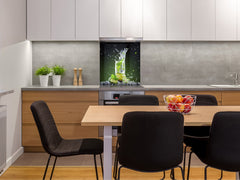 Glass kitchen splashback – Glass upstand BS09 Water splash Series: Lime Mojito 2