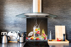 Glass kitchen splashback – Glass upstand BS09 Water splash Series: Fruit Drink 1