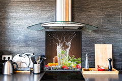 Glass kitchen splashback – Glass upstand BS09 Water splash Series: Fruit Drink 2