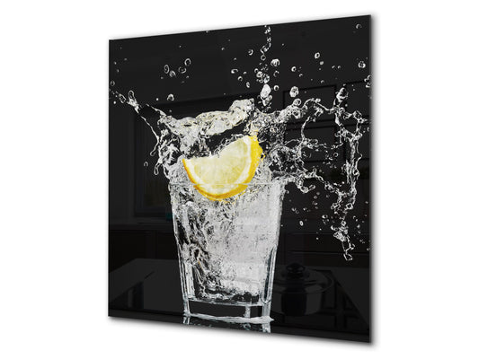 Panel protector de vidrio templado – Protector contra salpicaduras – BS09 Serie Salpicaduras: Refresco de limón