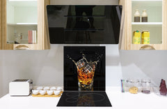 Glass kitchen splashback – Glass upstand BS09 Water splash Series: A Whiskey Drink 2