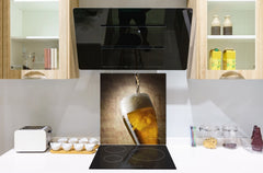 Glass kitchen splashback – Glass upstand BS09 Water splash Series: Lane Beer