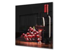 Tempered Glass backsplash – Art design Glass Upstand BS19 Wine Series: Wine Grape