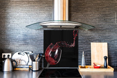 Tempered Glass backsplash – Art design Glass Upstand BS19 Wine Series: Red Wine 1