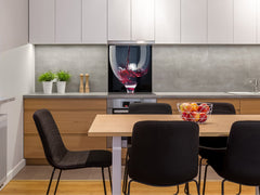 Tempered Glass backsplash – Art design Glass Upstand BS19 Wine Series: Red Wine 2