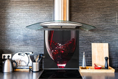 Tempered Glass backsplash – Art design Glass Upstand BS19 Wine Series: Red Wine 3
