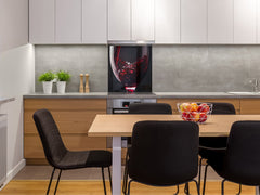 Tempered Glass backsplash – Art design Glass Upstand BS19 Wine Series: Red Wine 3