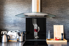 Tempered Glass backsplash – Art design Glass Upstand BS19 Wine Series: Red Wine 5