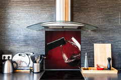 Tempered Glass backsplash – Art design Glass Upstand BS19 Wine Series: Red Wine 6