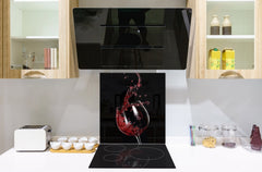 Tempered Glass backsplash – Art design Glass Upstand BS19 Wine Series: Red Wine 7