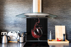 Tempered Glass backsplash – Art design Glass Upstand BS19 Wine Series: Red Wine 7
