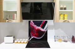 Tempered Glass backsplash – Art design Glass Upstand BS19 Wine Series: Red Wine 8