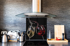Tempered Glass backsplash – Art design Glass Upstand BS19 Wine Series: White Wine 1