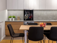 Tempered Glass backsplash – Art design Glass Upstand BS19 Wine Series: White Wine 1
