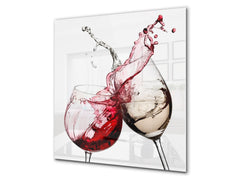 Tempered Glass backsplash – Art design Glass Upstand BS19 Wine Series: Spilled White Wine
