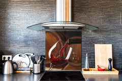 Tempered Glass backsplash – Art design Glass Upstand BS19 Wine Series: Wine From The Barrel 2