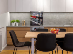 Tempered Glass backsplash – Art design Glass Upstand BS19 Wine Series: Wine Lamps