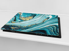 Chopping Board - Worktop saver and Pastry Board - Glass Cutting Board D23 Colourful abstractions: New ocean briefing