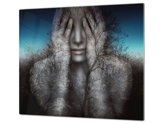 Glass stove top 60D19: A woman in the branches of trees