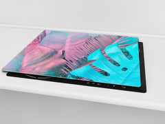 Tempered GLASS Kitchen Board – Impact & Scratch Resistant D27 Vintage leaves and patterns Series: Gradient jungle