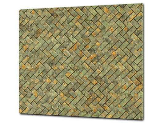 KITCHEN BOARD & Induction Cooktop Cover – Glass Pastry Board D25 Textures and tiles 1 Series: Tiny golden tiles