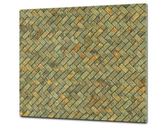 KITCHEN BOARD & Induction Cooktop Cover – Glass Pastry Board D25 Textures and tiles 1 Series: Tiny golden tiles