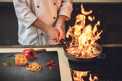 Tabla de cortar de VIDRIO templado – Resistente a golpes y arañazos - D10B Serie Texturas B: Hormigón Oscuro