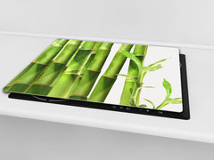 Tempered GLASS Kitchen Board – Impact & Scratch Resistant; D08 Nature Series: Bamboo baby