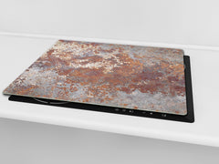 Chopping Board - Impact & Scratch Resistant - Glass Cutting Board D24 Rusted textures Series: Rusted metal