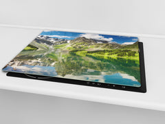 Tempered GLASS Kitchen Board – Impact & Scratch Resistant; D08 Nature Series: Mountains 6