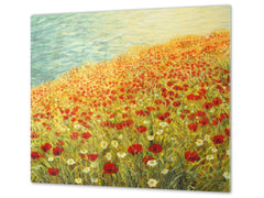 Glass Cutting Board and Worktop Saver D06 Flowers Series: Poppies 4