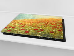Glass Cutting Board and Worktop Saver D06 Flowers Series: Poppies 4