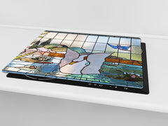 Glass stove top 60D19: Colorful stained glass