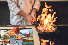 Glass stove top 60D19: Colorful stained glass