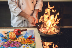 UNIQUE Tempered GLASS Kitchen Board 60D05A: Flowers 4