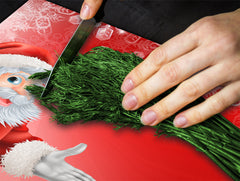 CUTTING BOARD and Cooktop Cover ;D20 Christmas Series: Santa Claus in the snow