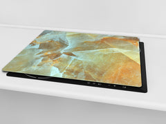 Chopping Board - Induction Cooktop Cover D21 Marbles 1 Series: Amber onyx