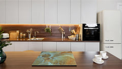 Chopping Board - Induction Cooktop Cover D21 Marbles 1 Series: Amber onyx