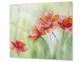 Planche à découper en verre – Couvre-plaques de cuisson D06 Série Fleurs: Coquelicots 2