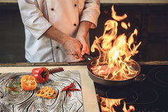 TEMPERED GLASS CHOPPING BOARD – Glass Cutting Board and Worktop Saver D26 Textures and tiles 2 Series: Growth rings 1