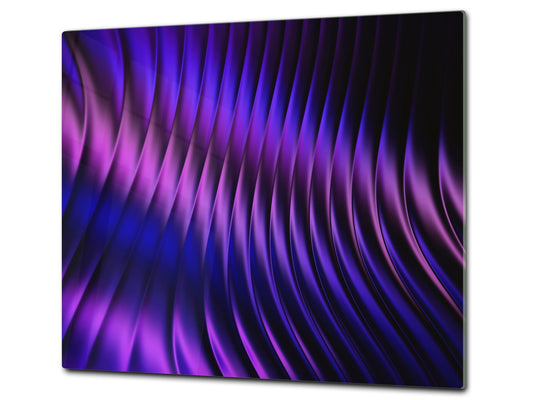 UNIQUE Tempered GLASS Kitchen Board – Scratch Resistant Glass Cutting Board – Glass Countertop MEASURES: SINGLE: 60 x 52 cm (23,62” x 20,47”); DOUBLE: 30 x 52 cm (11,81” x 20,47”); D29 Colourful Variety Series: Purple fabric 1