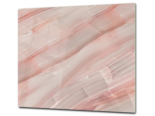 Chopping Board - Induction Cooktop Cover - Glass Cutting Board D22 Marbles 2 Series: Carrara pink marble