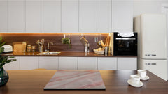 Chopping Board - Induction Cooktop Cover - Glass Cutting Board D22 Marbles 2 Series: Carrara pink marble