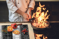 Glass Kitchen Board 60D20: Black & White texture 2