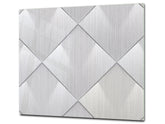TEMPERED GLASS CHOPPING BOARD – Glass Cutting Board and Worktop Saver – Worktop protector; MEASURES: SINGLE: 60 x 52 cm (23,62” x 20,47”); DOUBLE: 30 x 52 cm (11,81” x 20,47”); D30 Decorative Surfaces Series: Metal tiles