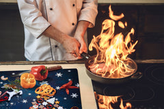 Couvre-plaques de cuisson en VERRE trempé; D20 Série de Noël Un biscuit sapin de Noël