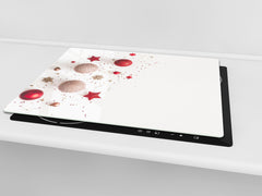 CUTTING BOARD and Cooktop Cover ;D20 Christmas Series: Christmas balls and stars