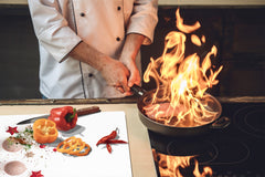 CUTTING BOARD and Cooktop Cover ;D20 Christmas Series: Christmas balls and stars