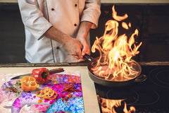 Induction Cooktop Cover –Shatter Resistant Glass Kitchen Board – Hob cover; MEASURES: SINGLE: 60 x 52 cm (23,62” x 20,47”); DOUBLE: 30 x 52 cm (11,81” x 20,47”); D32 Paintings Series: Beautiful Asian nature